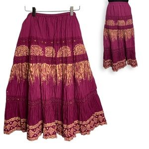 Vintage Phool Boho Purple Skirt Sz 2X EUC